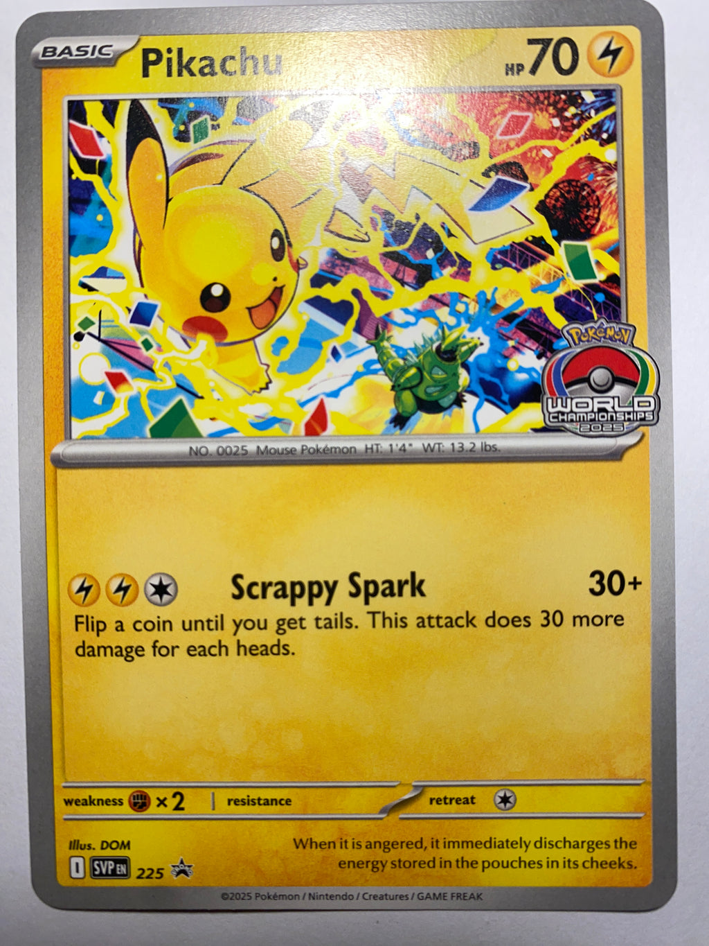 Pikachu 225 Black Star Promo - World Championship 2025