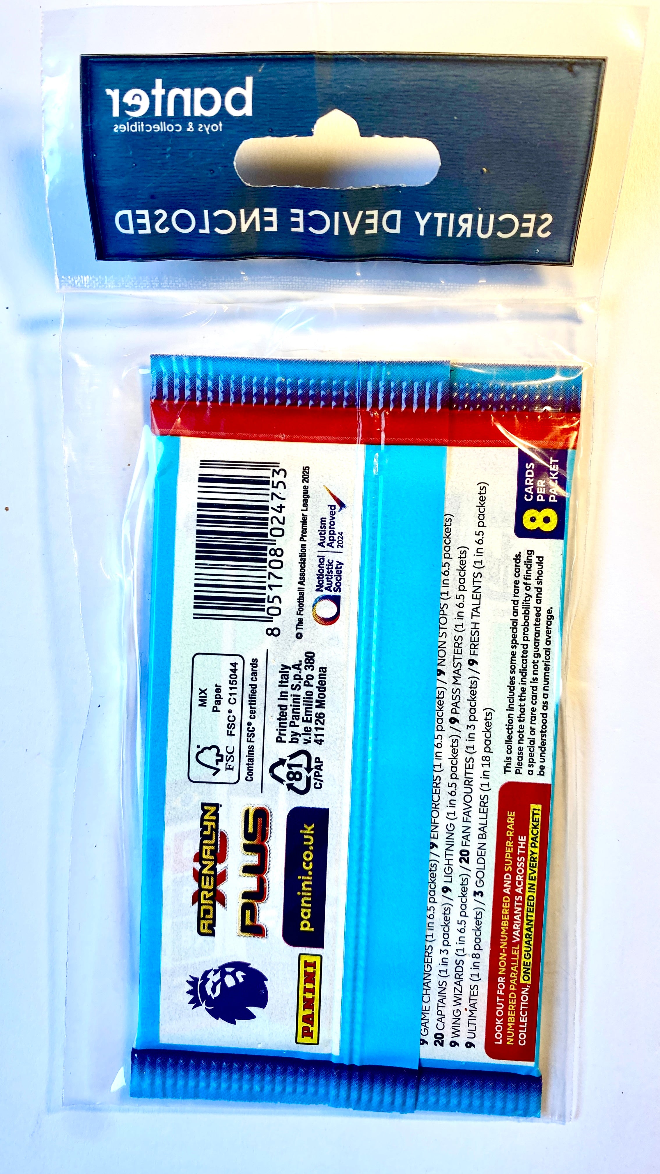 2025 Panini Adrenalyn XL Plus Premier League Trading Card Game - Bundle of 4 Sealed Packs